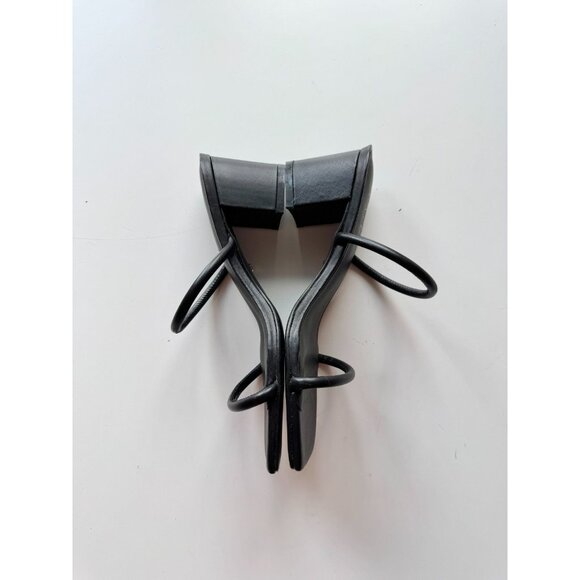 NWOB RAYE Etienne Black Leather Strappy Square Toe Block Heel Sandals, Size 5.5 - Picture 8 of 11